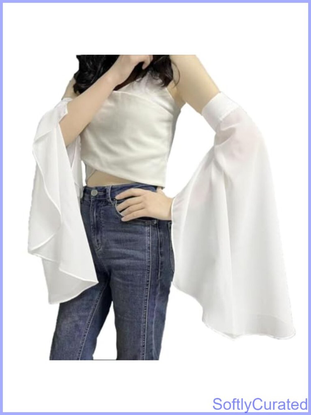 Chiffon Tulle Long Opera Gloves Detachable Sleeves Wedding Pageant